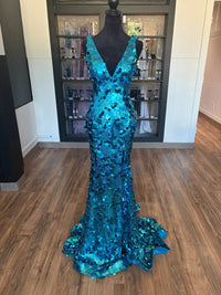 Jovani - Women's Sequins V-neck Dress