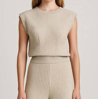 PROJECT SOCIAL T Granada Pullover Top in beige - women's tank top