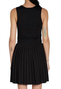 LES TIEN Talya Crop Tank in jet black - women's tank top - alternate view