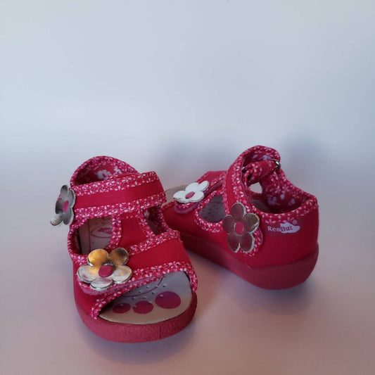 Renbut Shoes - Girl's T-strap Double Velcro Strap Sandal