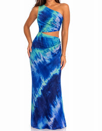 Dress The Population - Nylah One Shoulder Tie Dye Mermaid Gown