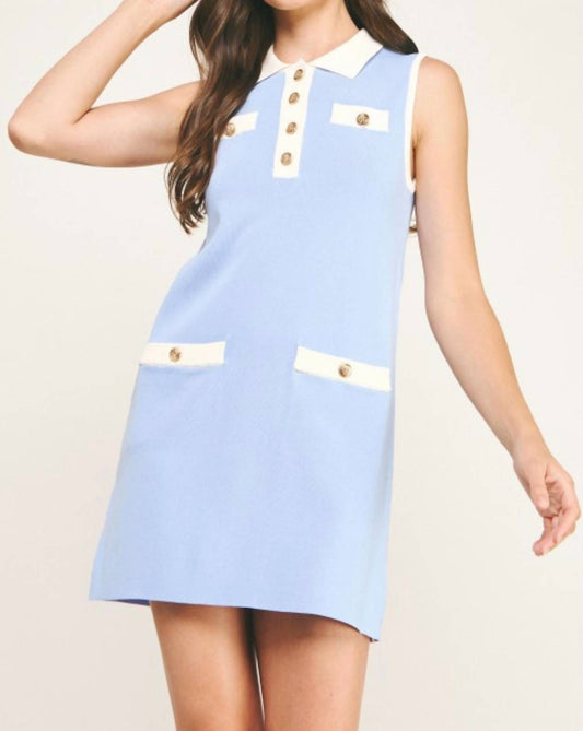Liv - Knit Polo Mini Dress
