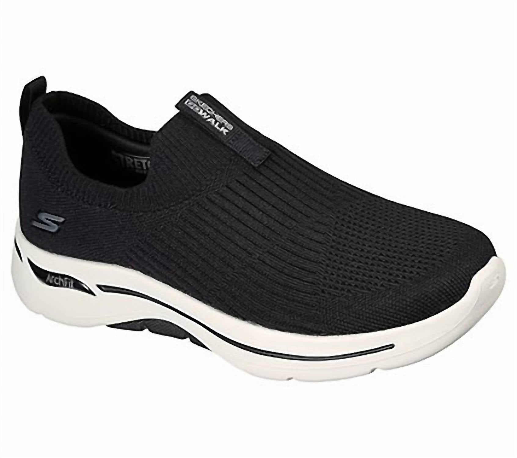 Skechers Women's Go Walk Arch Fit Shoes in black white - women's shoe