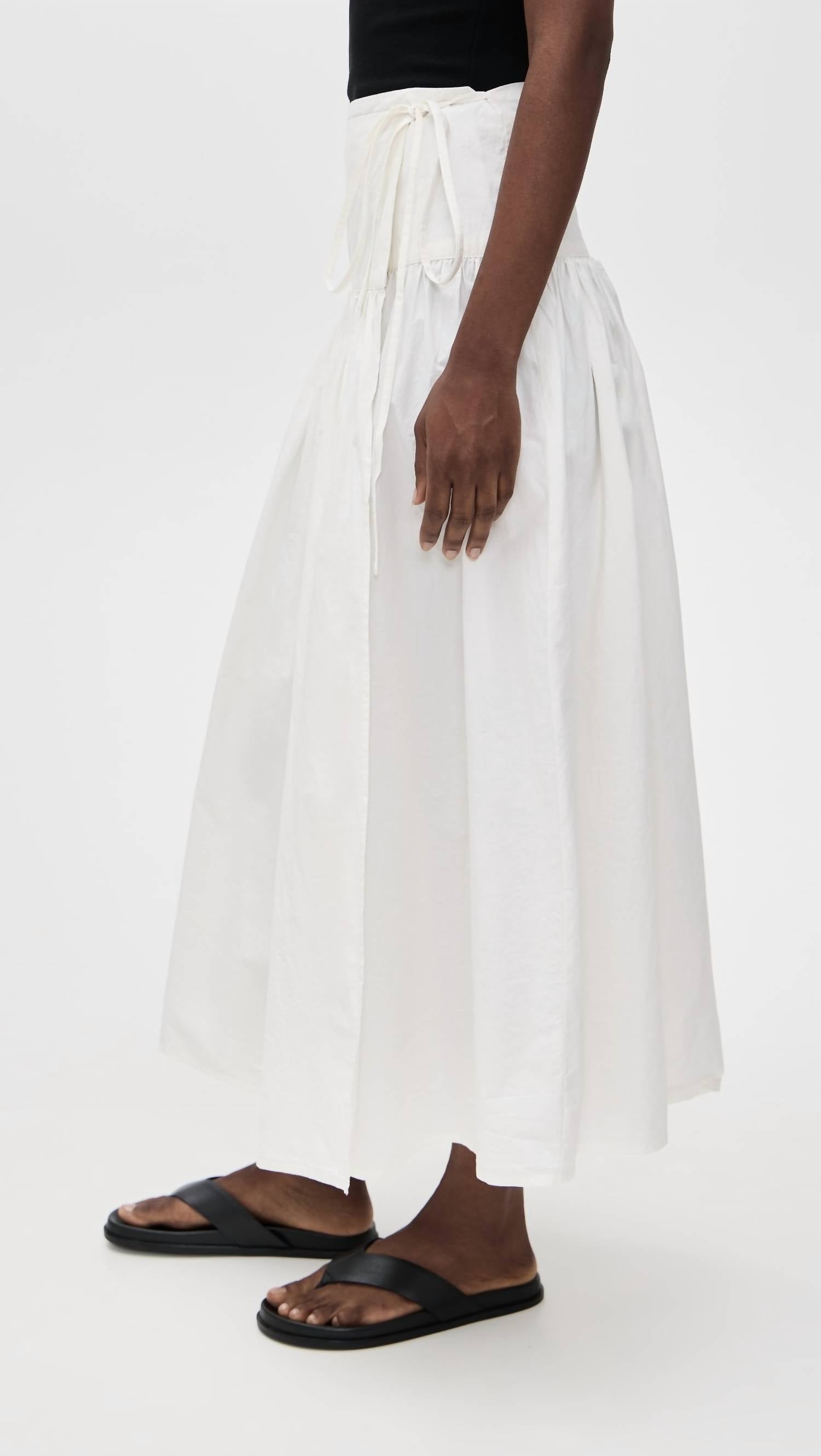 APIECE APART Angeli Maxi Skirt in cream - women's skirt - detail view