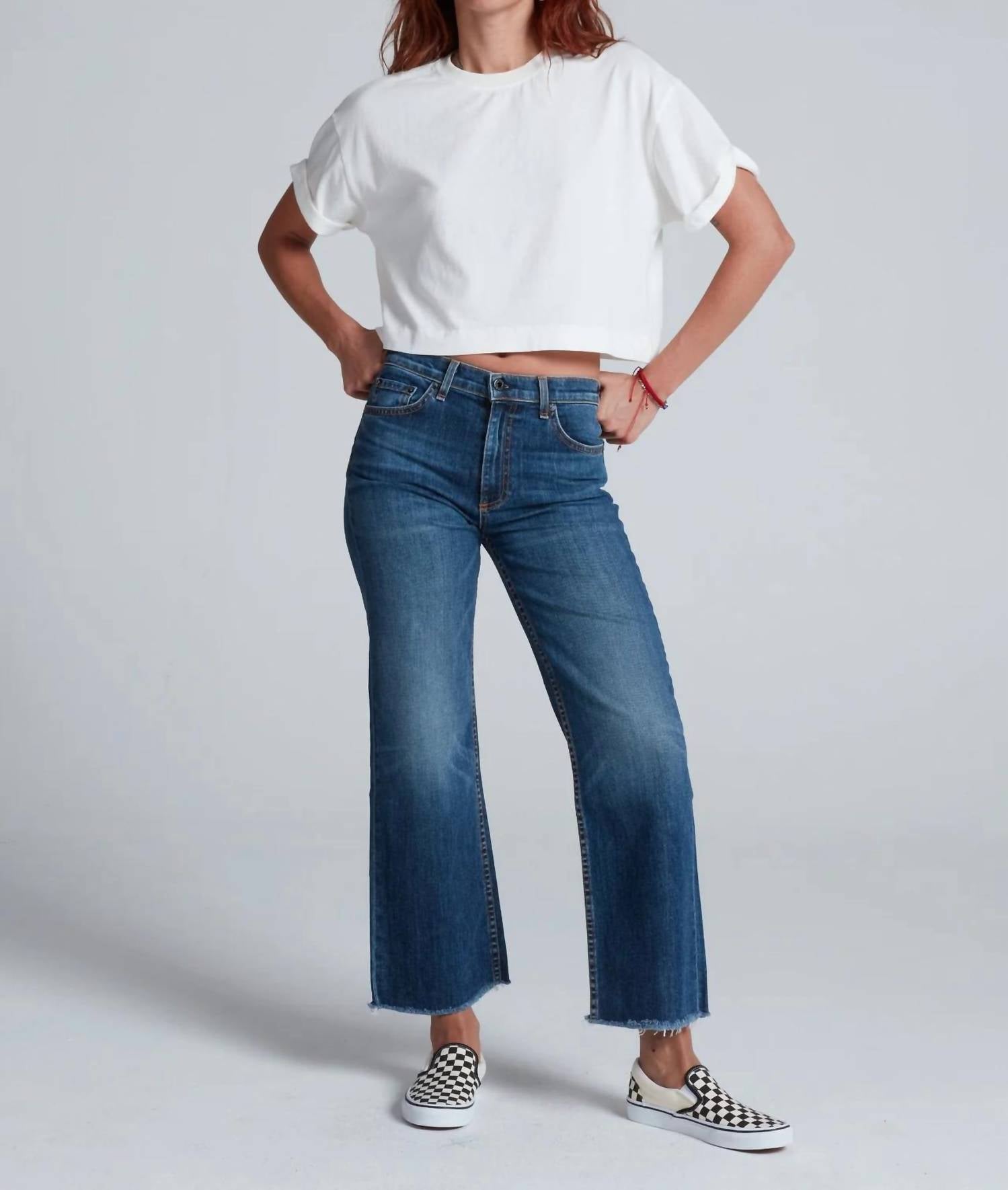 ASKK NY Crop Wide Leg Jeans in chevelle 1 - women's jeans