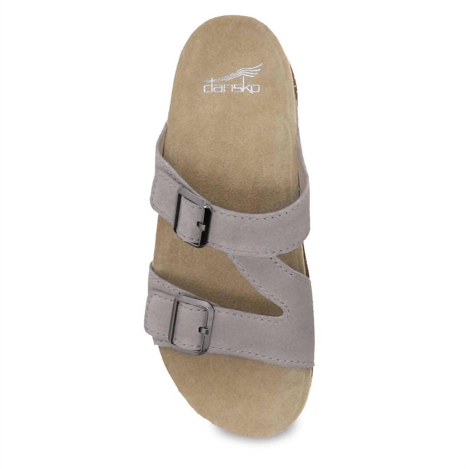 dansko Women's Dayna Two Strap Sandal in stone - women's sandal - detail view