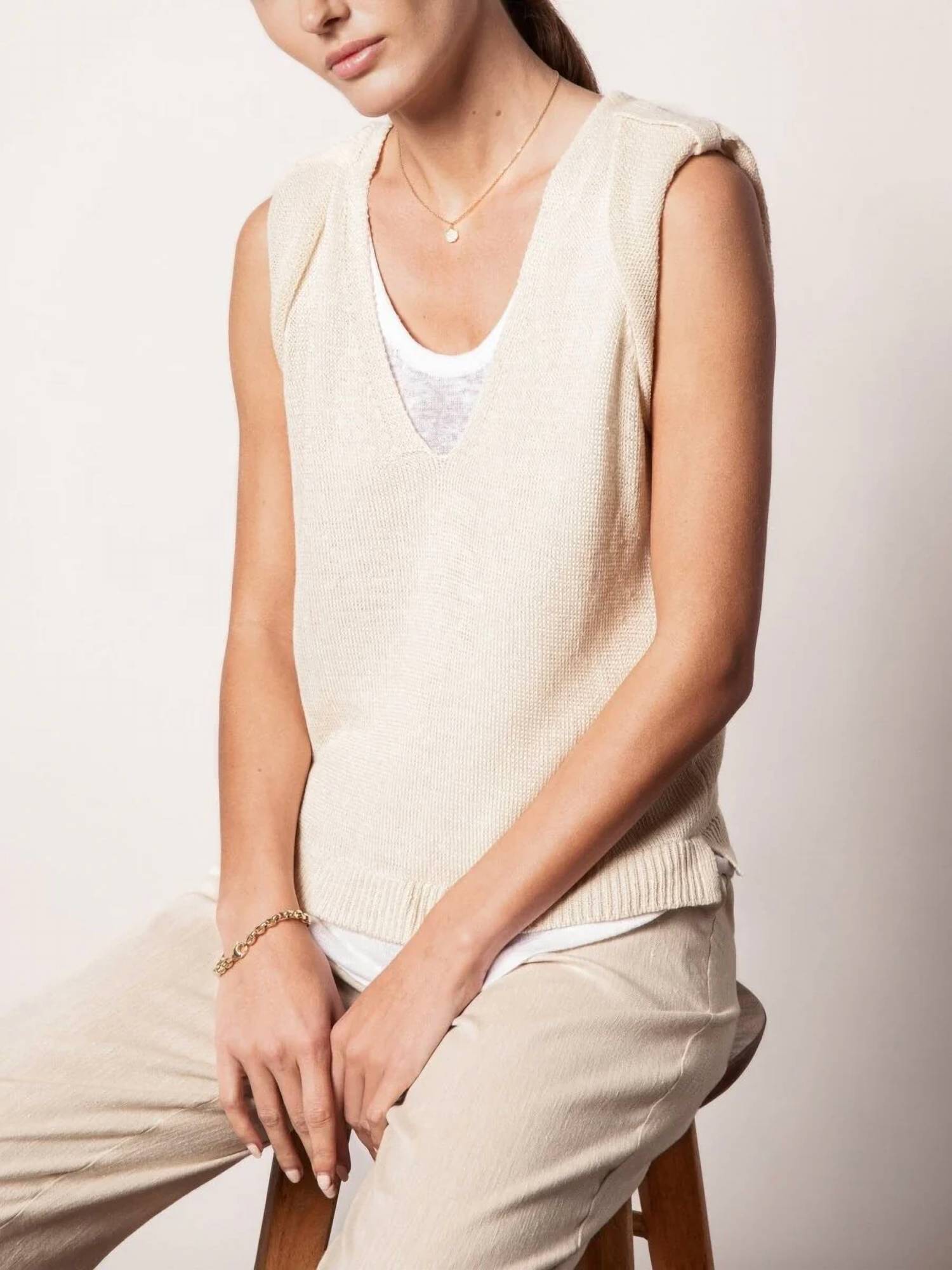 Brochu Walker Morrow Top in ecru - women's sweater - view 6