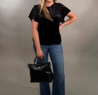 Ivy Jane - Flutter Sleeve Velvet Top