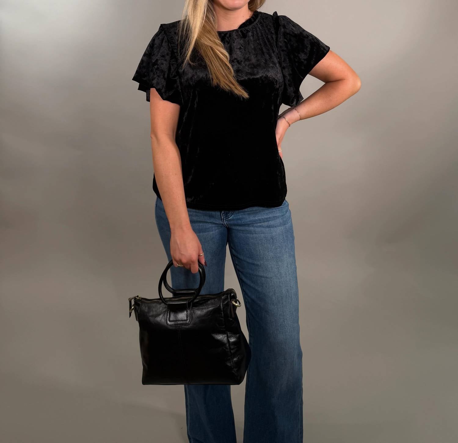 Ivy Jane - Flutter Sleeve Velvet Top