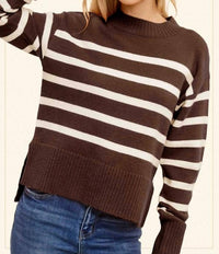 La Miel - Striped Dolman Sleeve Sweater