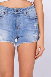 Hidden - Kenny Basic Mid Rise Fray Shorts