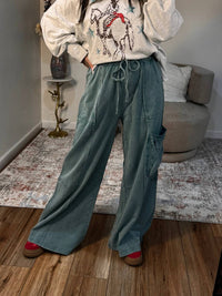 Easel - Steph Cargo Loose Wide Leg Pants