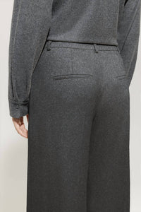 LUISA CERANO Flannel Wide Leg Pant in dark grey melange - women's pants - view 4