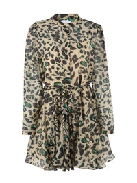 THE SHIRT Jenica Mini Dress in green leopard - women's dress - view 5