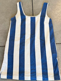 Blu Pepper - Women's Vertical Stripe Denim Tank Mini Dress