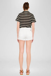 KanCan High Rise Denim Shorts in white - women's shorts - view 6
