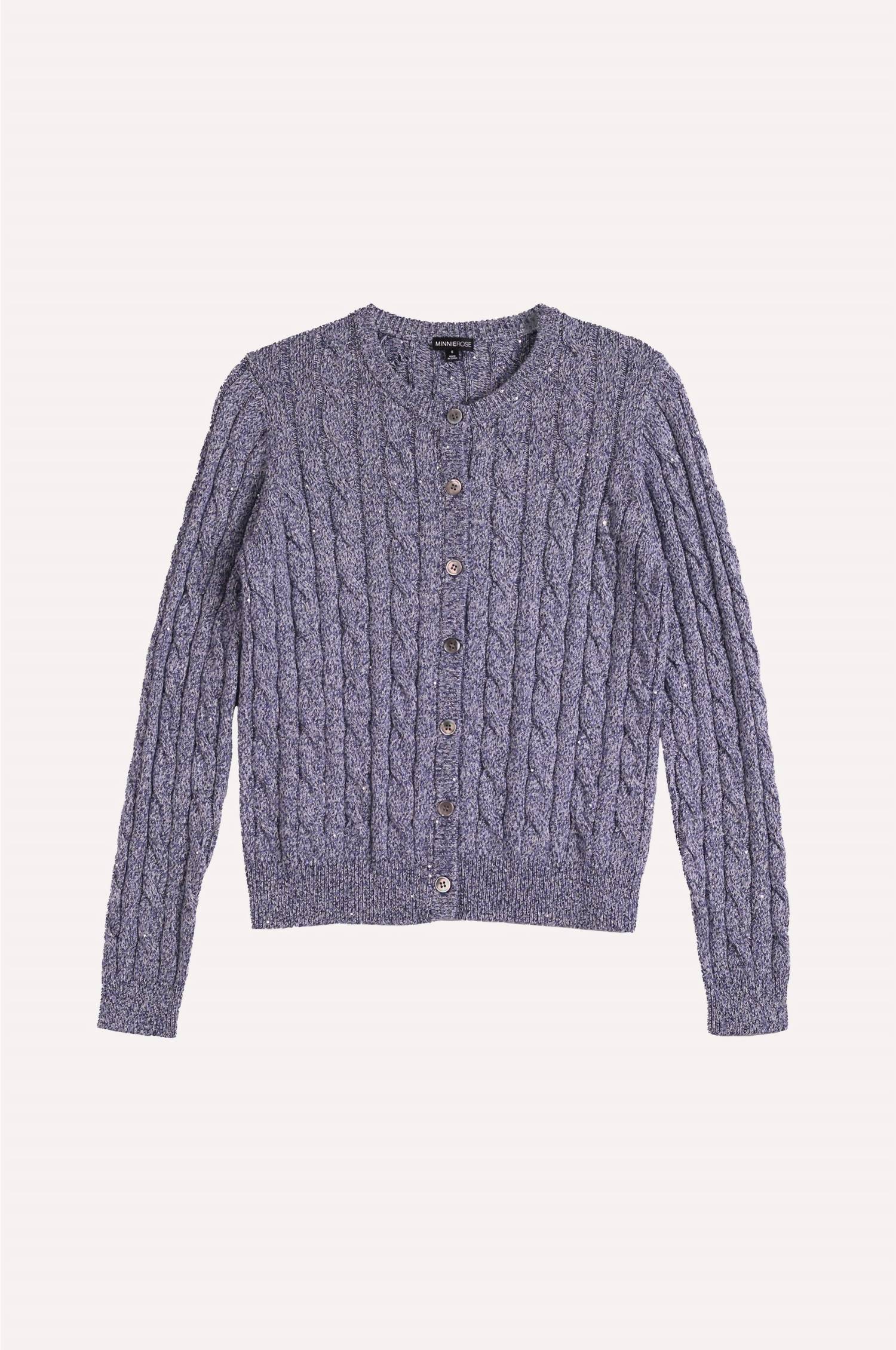 Minnie Rose - Sparkle Cable Cardigan