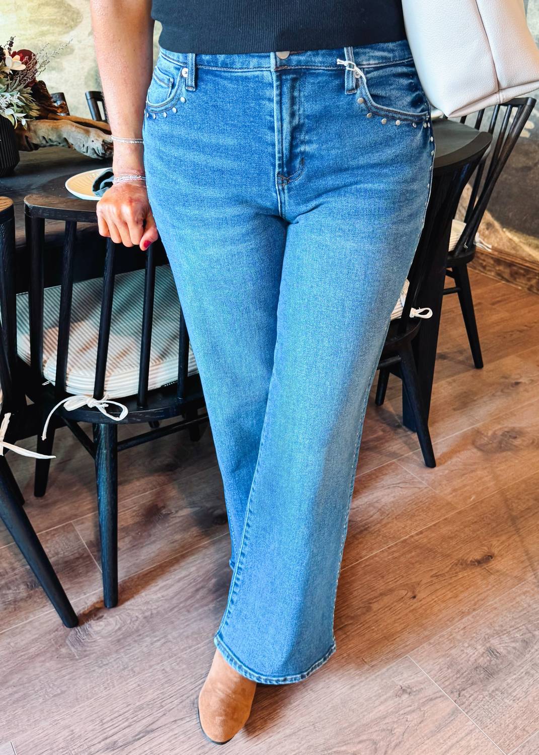 DEAR JOHN DENIM Micah Wide Leg Jeans in slate - women's pants