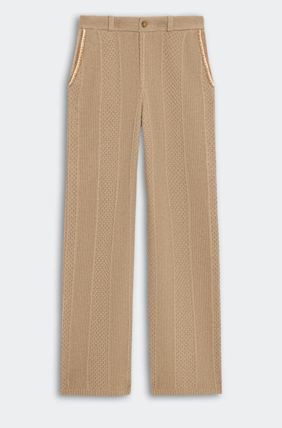 Guest In Residence Tailored Cable Trouser in residence tailored cable trouser in taupe - women's pants - view 5