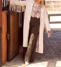 Skies Are Blue - Fringe Detail Maxi Coat