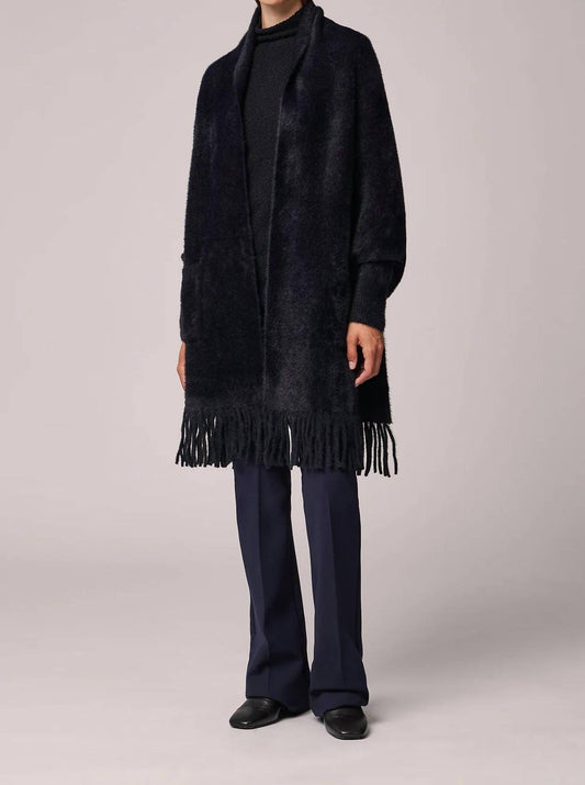 DANELA KNIT SCARFIGAN WITH FRINGE