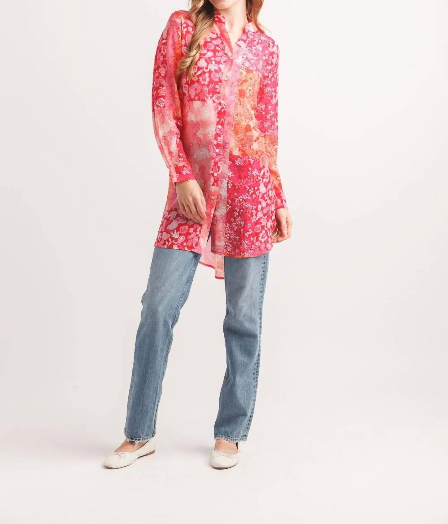 Papillon - Patch Print Button Front Tunic