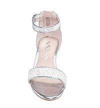 Nina Girls Kristina Wedge Sandals in white chunky glitter - kids' sandal - alternate view