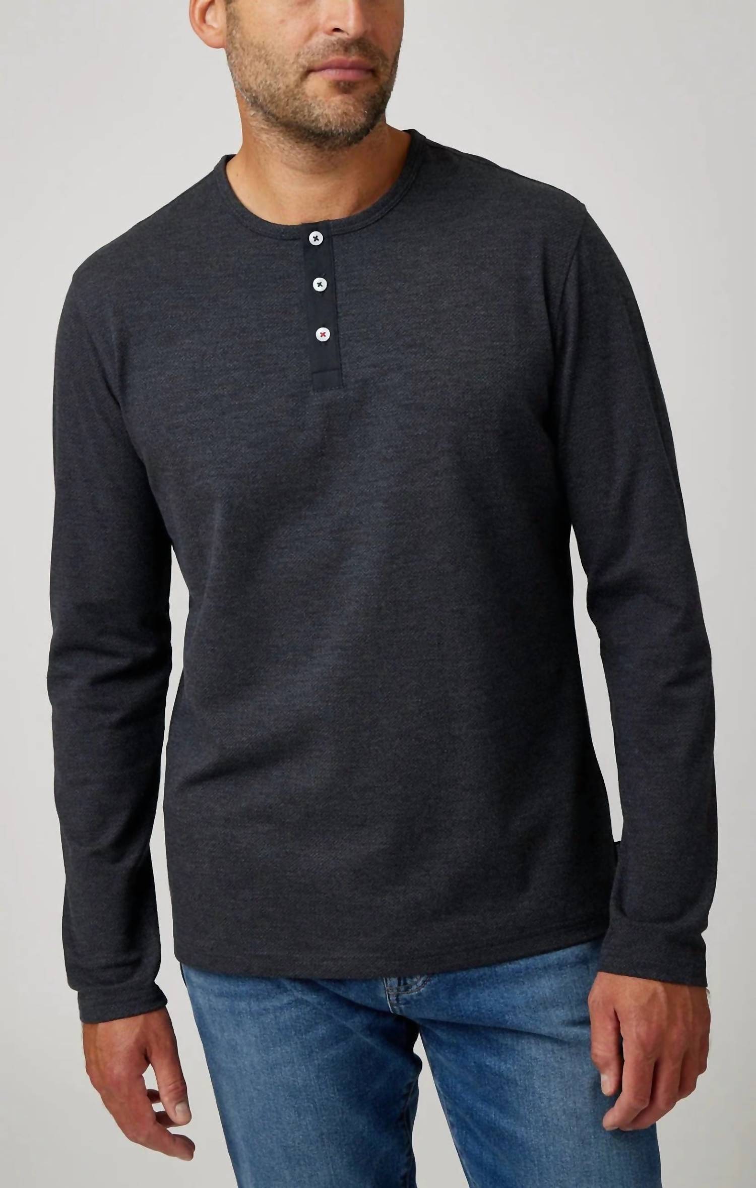 Stone Rose - 3 Button Henley Shirt