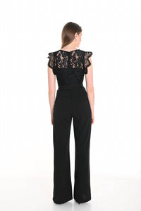 Frank Lyman Formal V-neck Jumpsuit in black - women's pants - alternate view