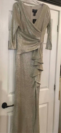 Frank Lyman - Women's Crossover Metallic Gown