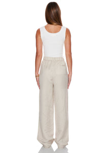 WithBlack Villa Tailored Linen Pants in beige - women's pants - alternate view