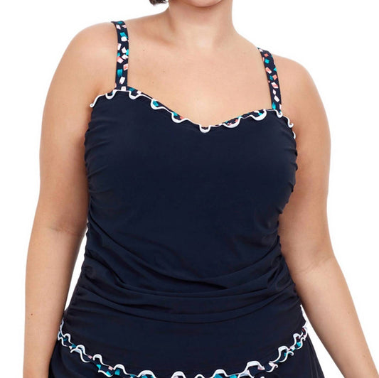 Profile By Gottex - Plus Size Shirred Underwire Tankini Top