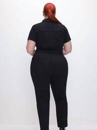 GOOD AMERICAN Fit For Success Denim Jumpsuit in black - women's pants - view 6