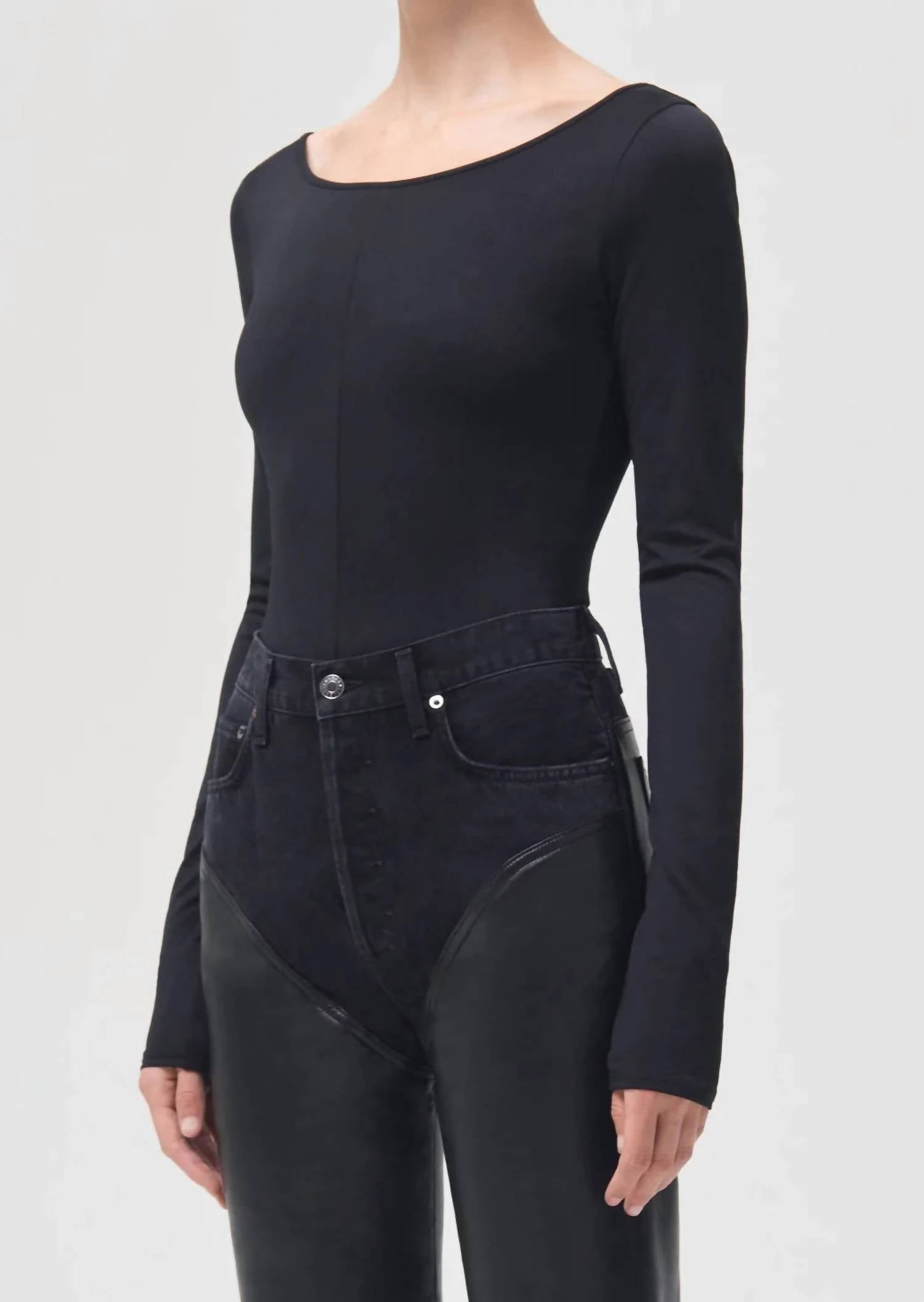 Agolde - Women's Stevie Open Neck Thong Bodysuit