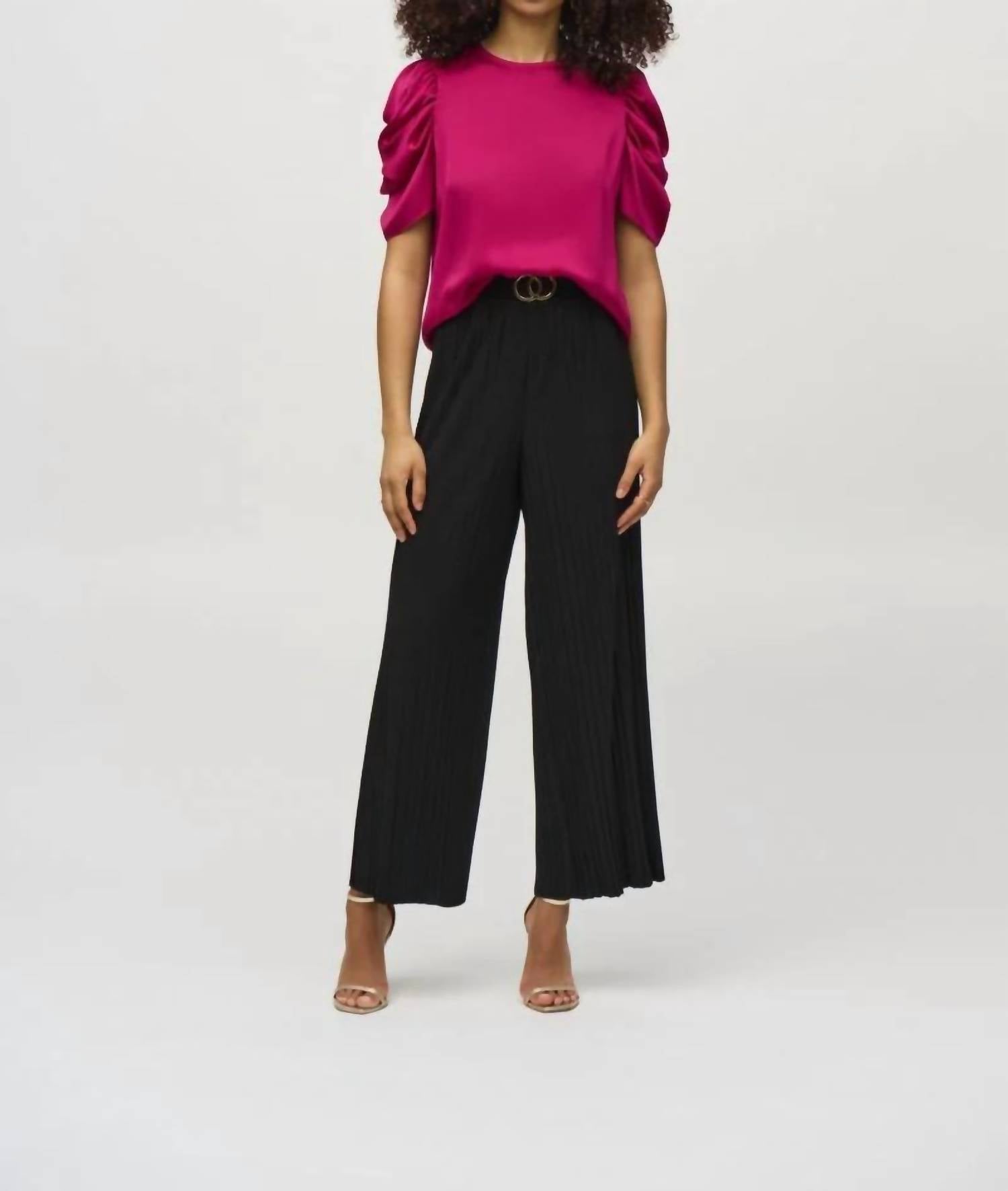 Joseph Ribkoff - Pleated Pull On Wide-leg Pants
