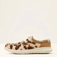 ARIAT Women's Hilo Brindle Hair-on Casual Shoe in tan white - women's sneaker