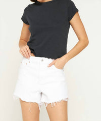 Mica Denim - Jenna High Rise Raw Hem Shorts