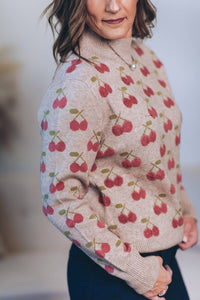 PINCH Cherry On Top Sweater in oatmeal - women's sweater - view 4