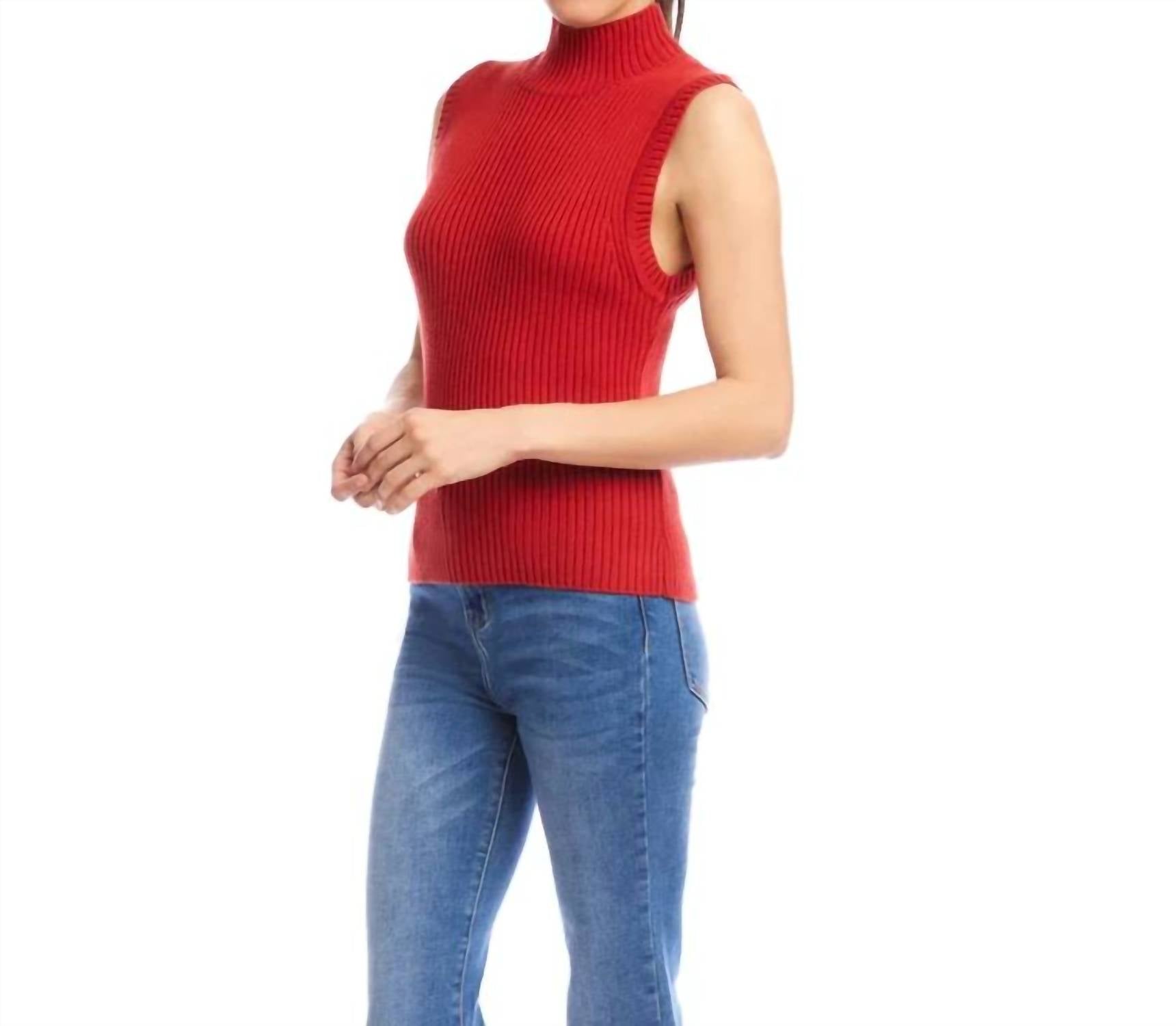 Karen Kane - Raquel Ribbed Turtleneck Sweater Tank
