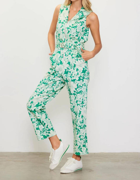 Skies Are Blue - Lily Print Twill Sleeveless Jumpsuit