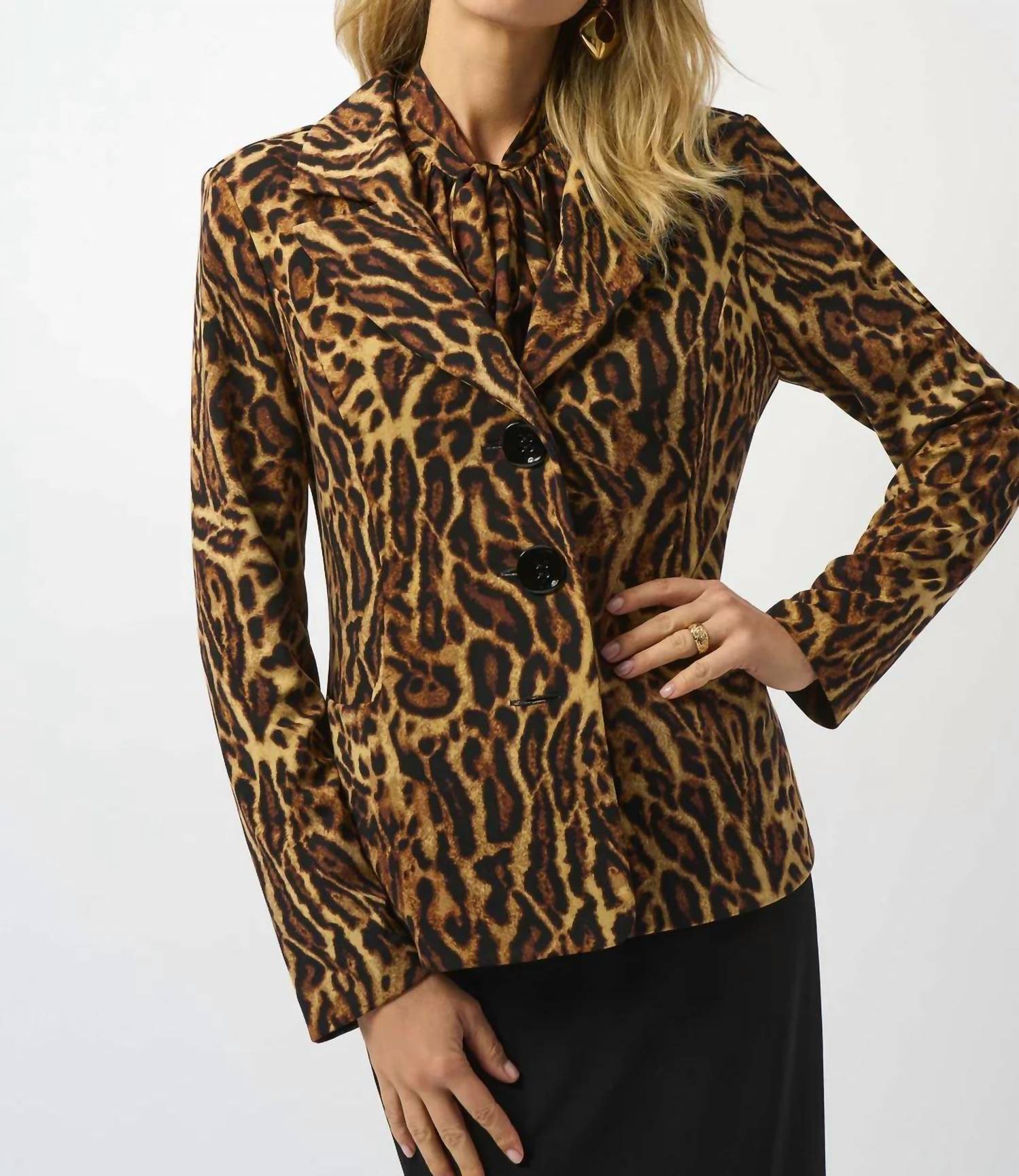 Joseph Ribkoff - Animal Print Fitted Blazer Jacket