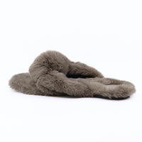 solei sea Women's Izzie Faux Fur Slip-ons in grey - women's shoe - view 4