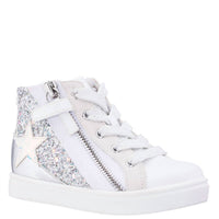 Nina Girls Yuti High Top Sneakers in white glitter - kids' sneaker