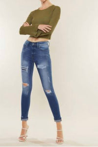 KanCan High Rise Ankle Skinny Jeans in medium wash - women's jeans