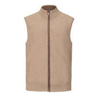 F/X Fusion Men's Solid Ottoman Full Zip Vest in oatmeal - men's item