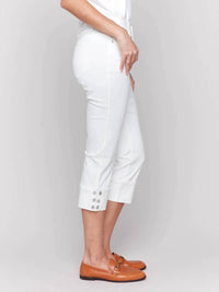 Charlie B - Women's 5-pocket Jeans With Snap Detail On Hem
