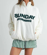 Buttermelon - Sunday Morning Half-zip Pullover Sweatshirt