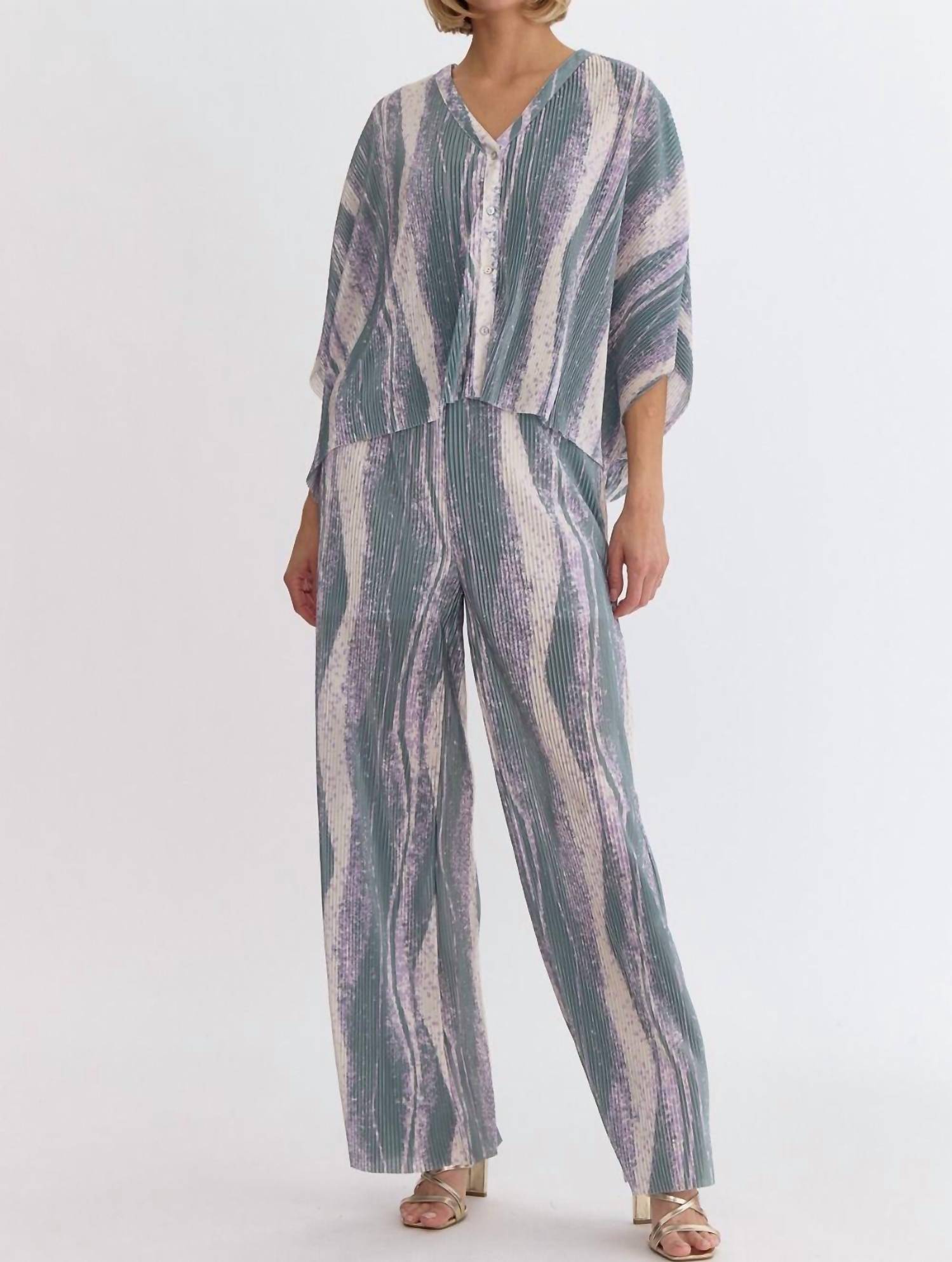 Entro - Stream Wave Wide Leg Pant Set
