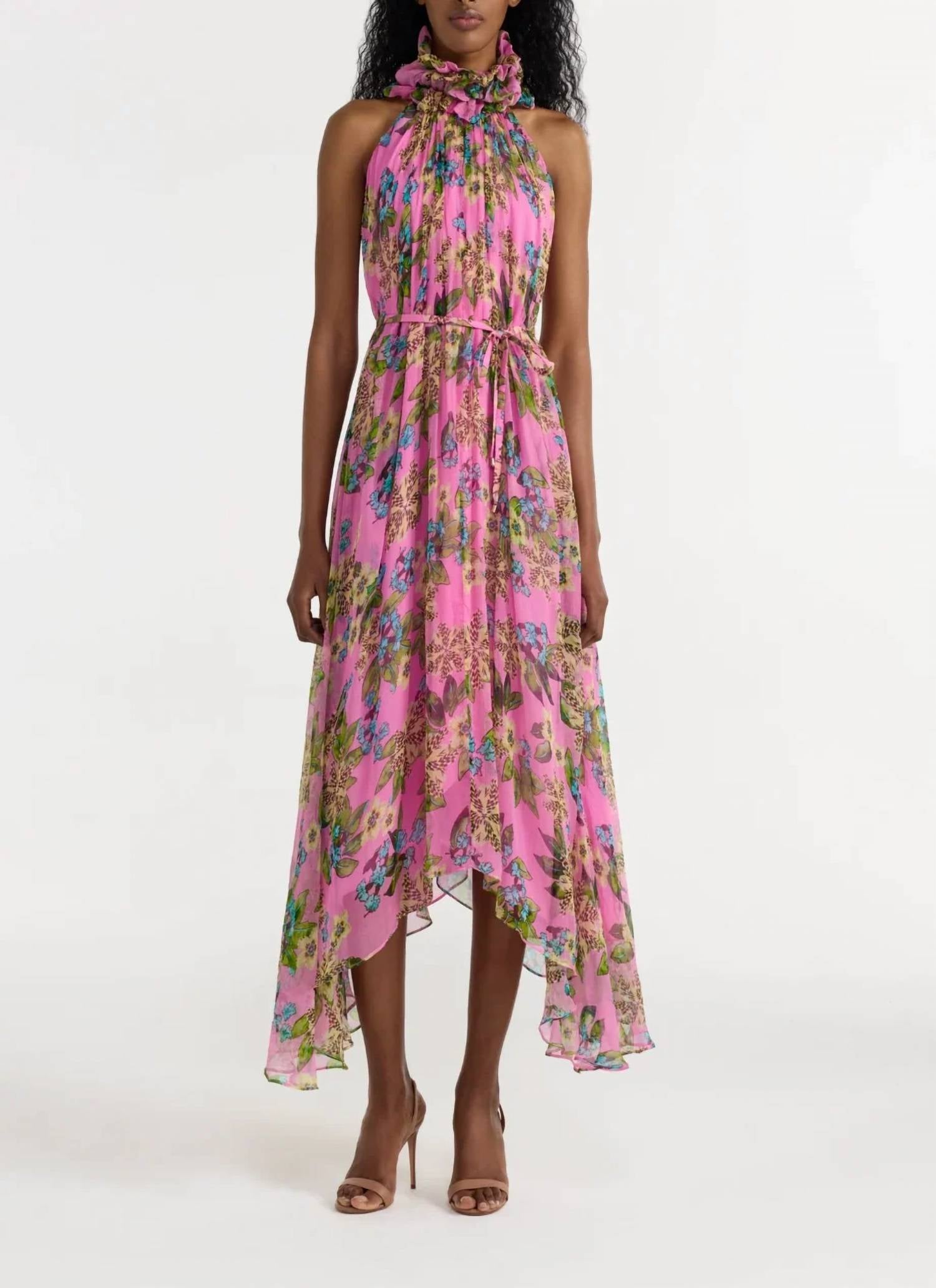 Saloni - Iris Ruffle Maxi Dress