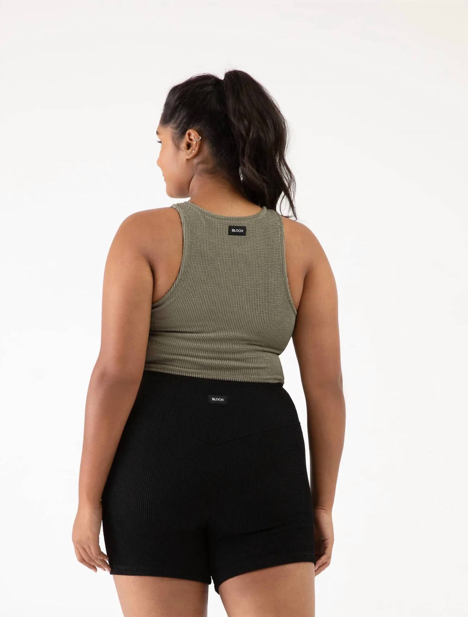 Bloch - Crinkle Washed Racerback Crop Tank Top